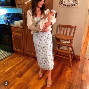 Light Blue Floral Midi Dress